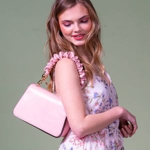 Kayla Ava Blush Rose Pink Faux Leather Pleather Hand Bag Crossbody Bag